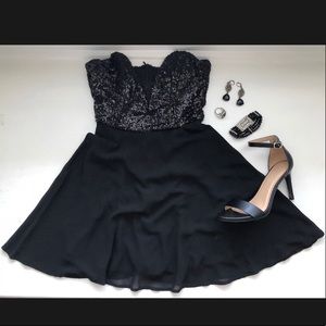 TOBI | Deep Plunge Sequin Mini